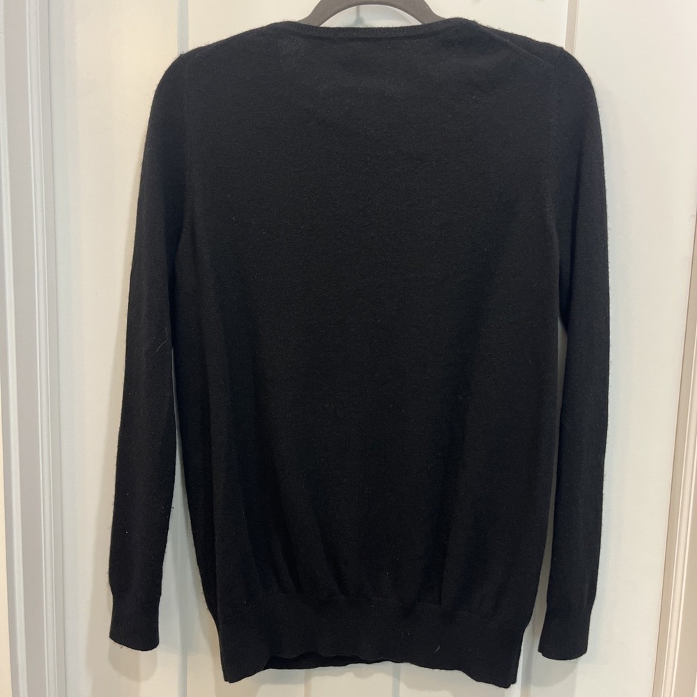 Boden Women's Solid Black 100% Cashmere Knit V Neck Sweater Womens Size M - Picture 4 of 6